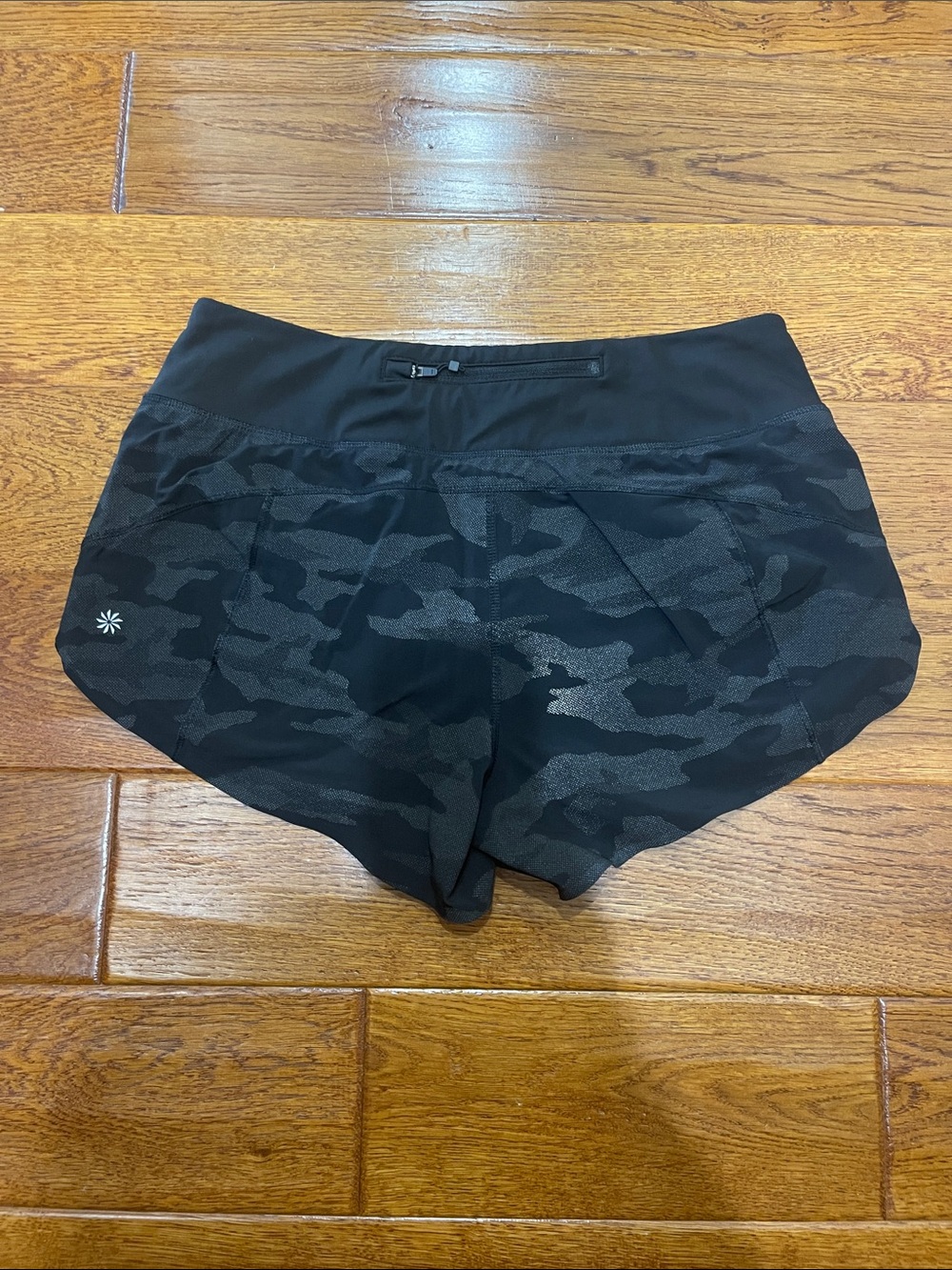 Athleta Women's Black Camo Athletic Shorts - Picture 2 of 3